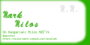 mark milos business card